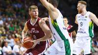 Latvijas basketbolisti otrajā pārbaudes spēlē piekāpjas Lietuvai