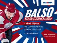 Balso par savu hokeja zvaigzni un laimē biļetes uz Latvijas izlases pārbaudes spēli!