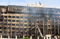 Ēģiptē ugunsgrēkā policijas pārvaldē 38 ievainotie