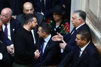 Zelenskis Argentīnas prezidenta inaugurācijā runājis ar Orbānu