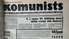 "Komunists" par un pret komunisma ideju. Liepājas prese okupācijas gados
