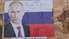 Mažeiķos vēlēšanu dienā izvietots plakāts ar Putina portretu